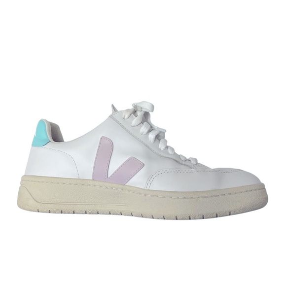 Veja White Sneakers with Purple and Teal Details - Picture 2 of 10